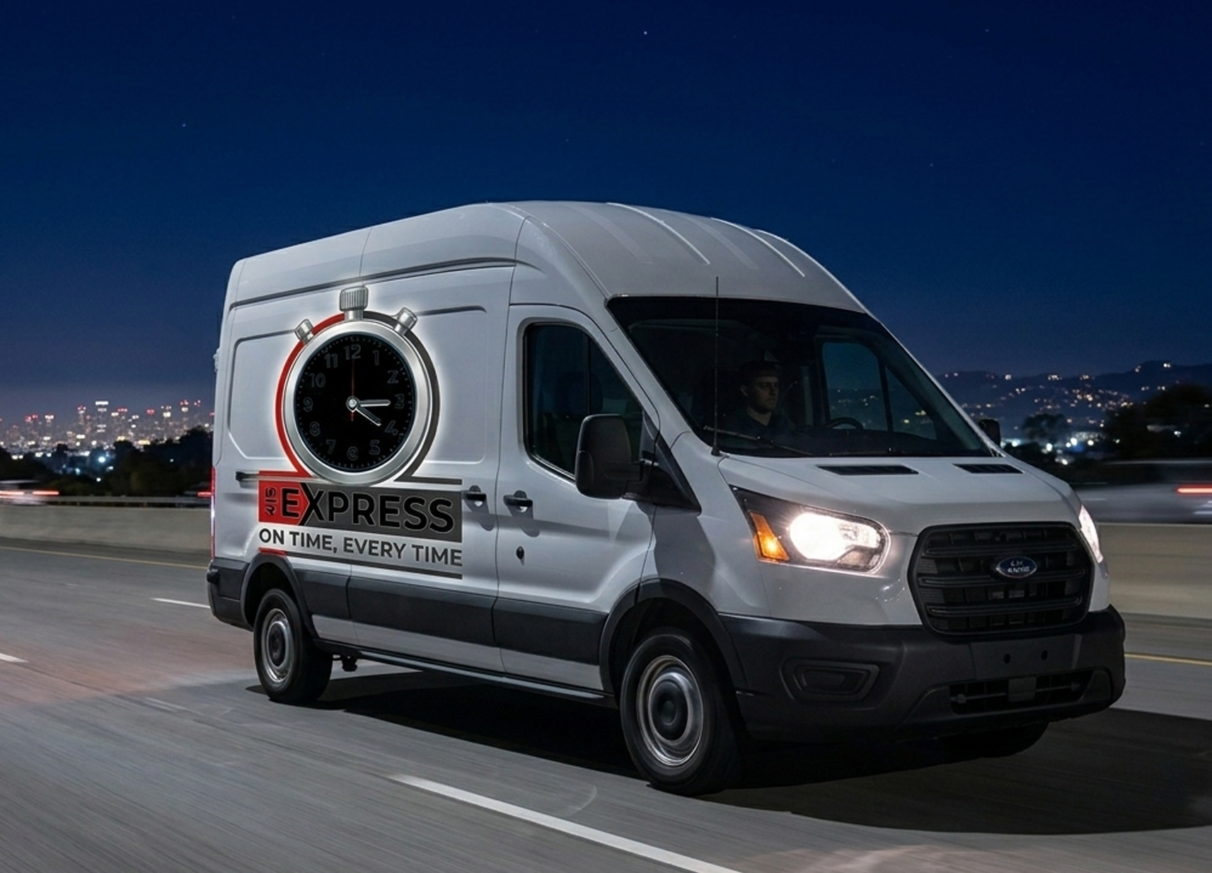 415 Express Cargo Van Night Delivery Image